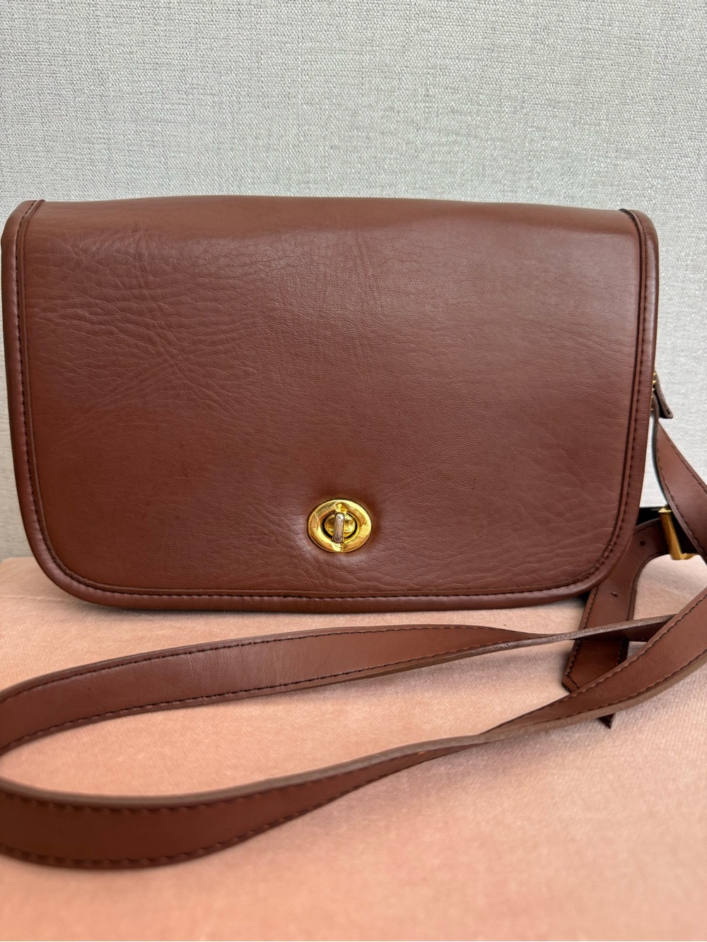 Vintage Coach Penny Pocket Purse Bag Brown Glove Tanned Leather USA